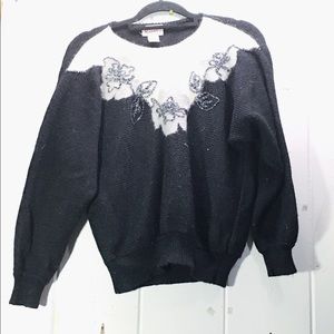 **3/$30** Knit Concepts Floral Pullover L
